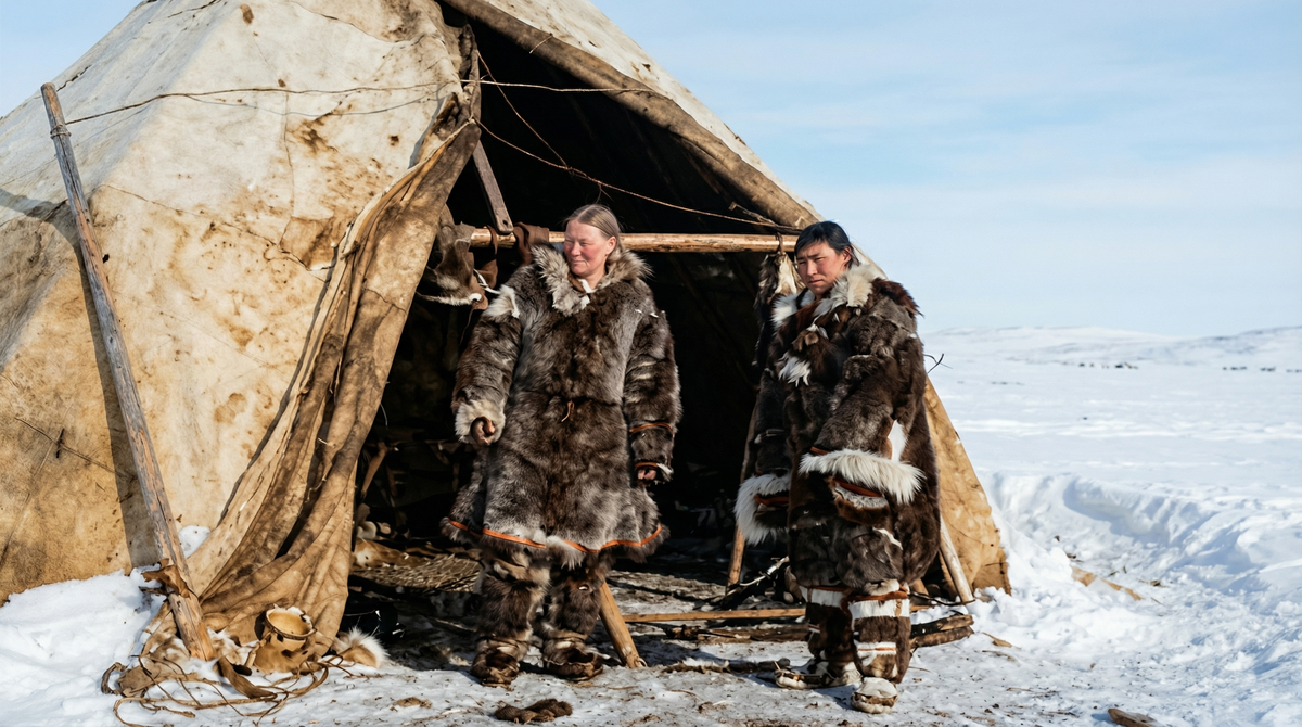 Одно из немногих фото Варвары Кузнецовой во время жизни у чукчей. В основном фотографии из экспедиции посвящены быту местных