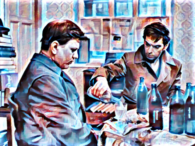 Иллюстрация сцены встречи Гоги и Николая (выполнена искуственным интеллектом)