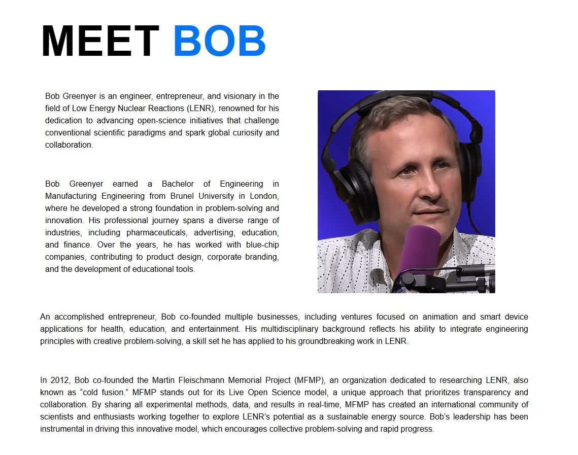 О Бобе Гриниере с сайта Космического саммита