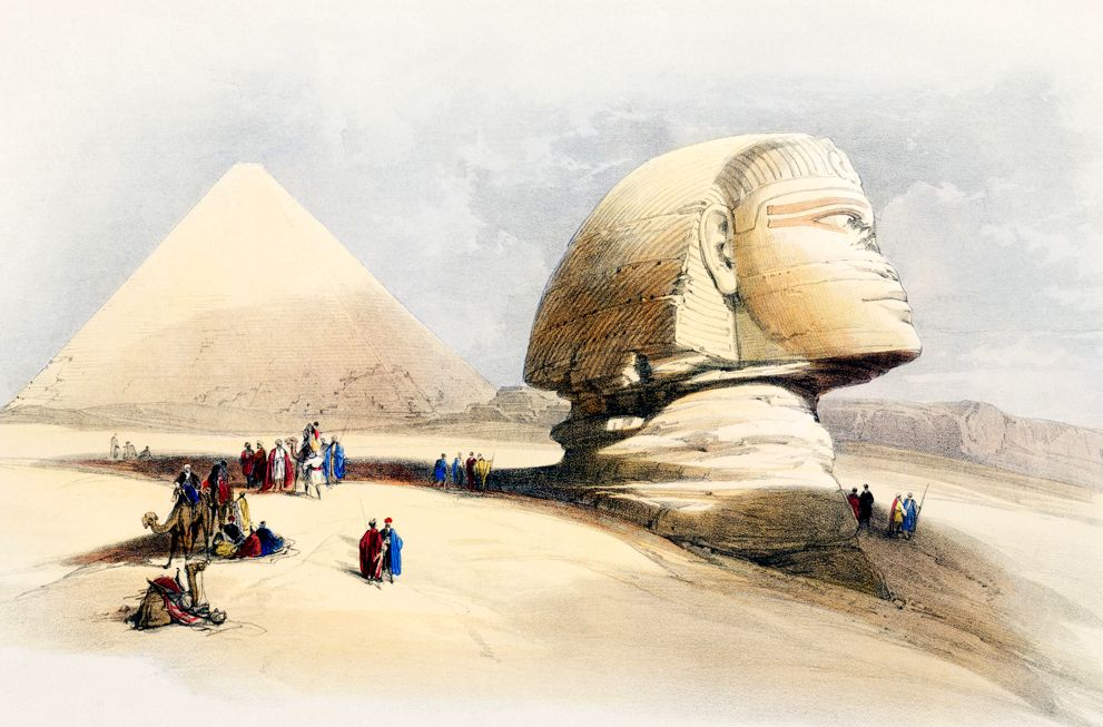 Великая Пирамида и Сфинкс после потопа Атлантиды.