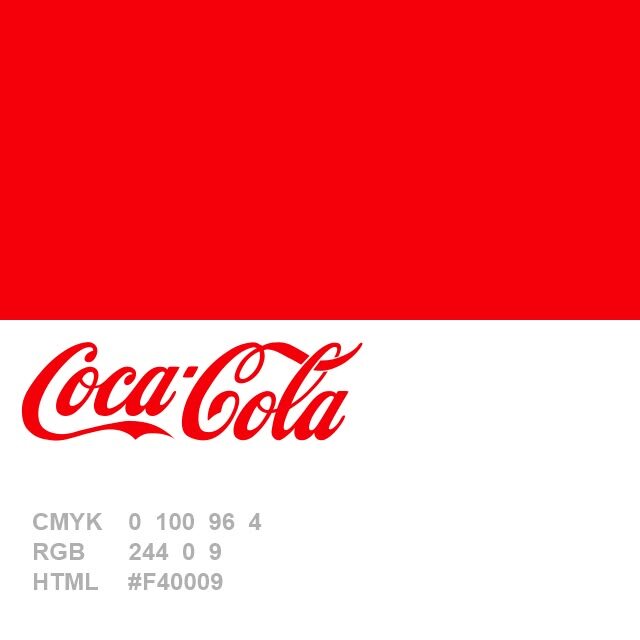 Хекс-код красного цвета Coca-Cola — #F40009. Этот код соответствует модели RGB (244, 0, 9) и может иметь разные варианты в зависимости от применения, но #F40009 считается основным для бренда Coca-Cola Company.