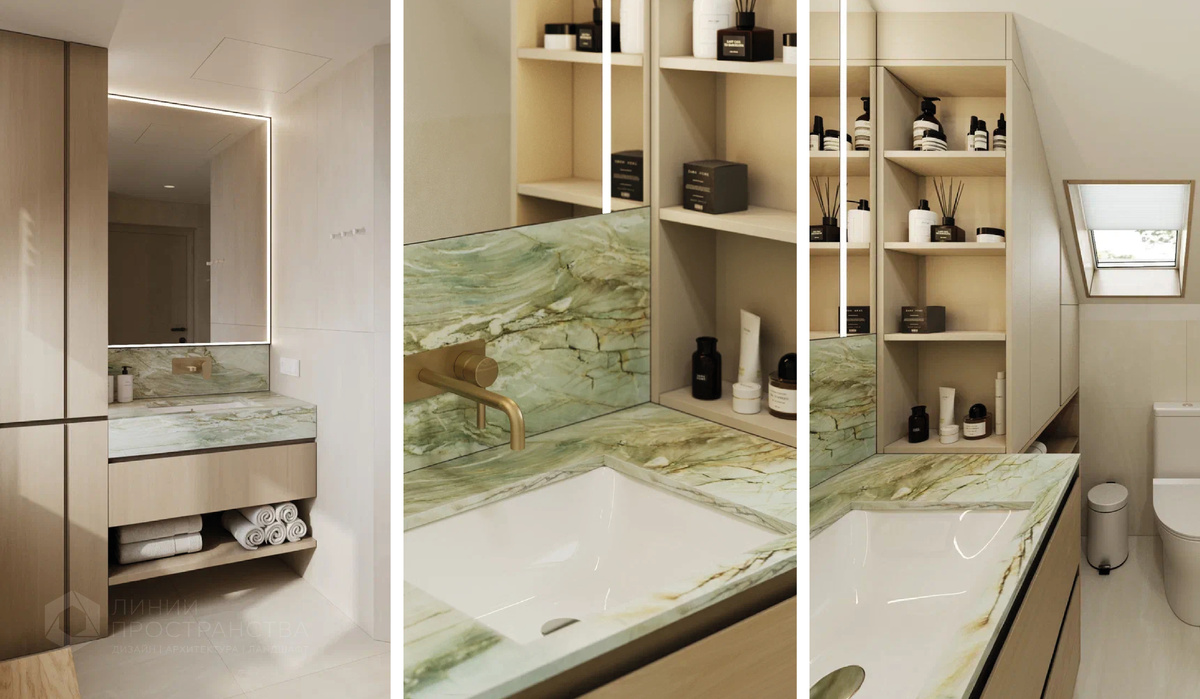 Дизайн интерьера санузлов от студии архитектуры и дизайна Линии Пространства