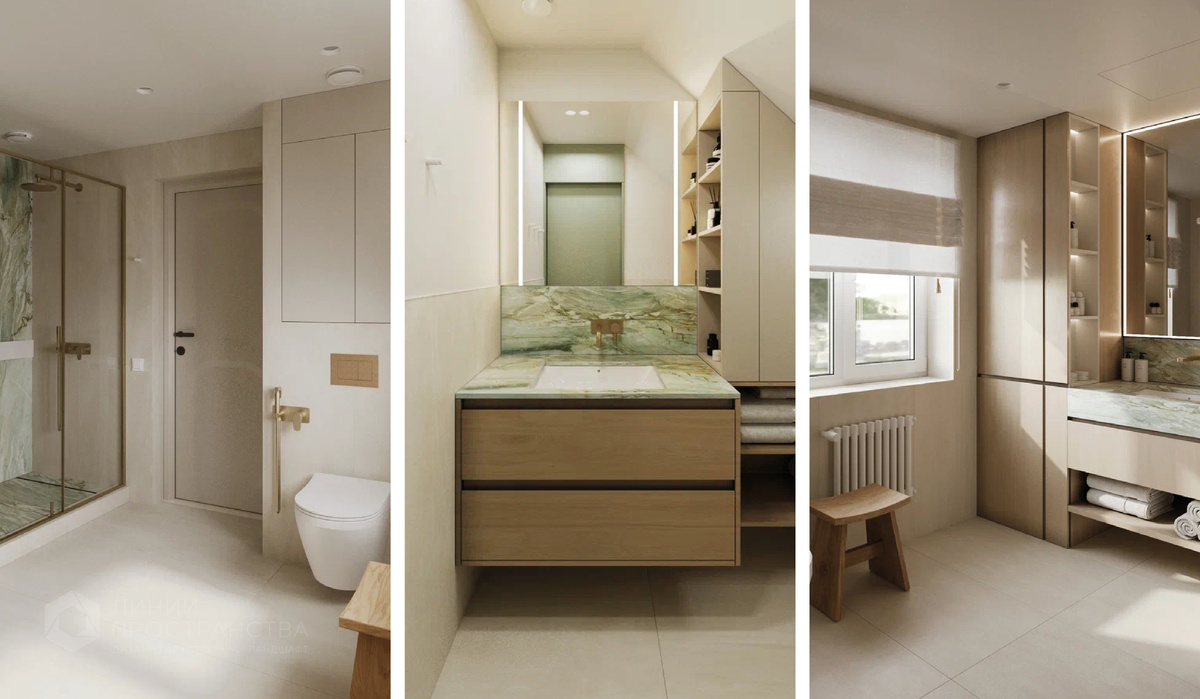 Дизайн санузлов от студии архитектуры и дизайна Линии Пространства