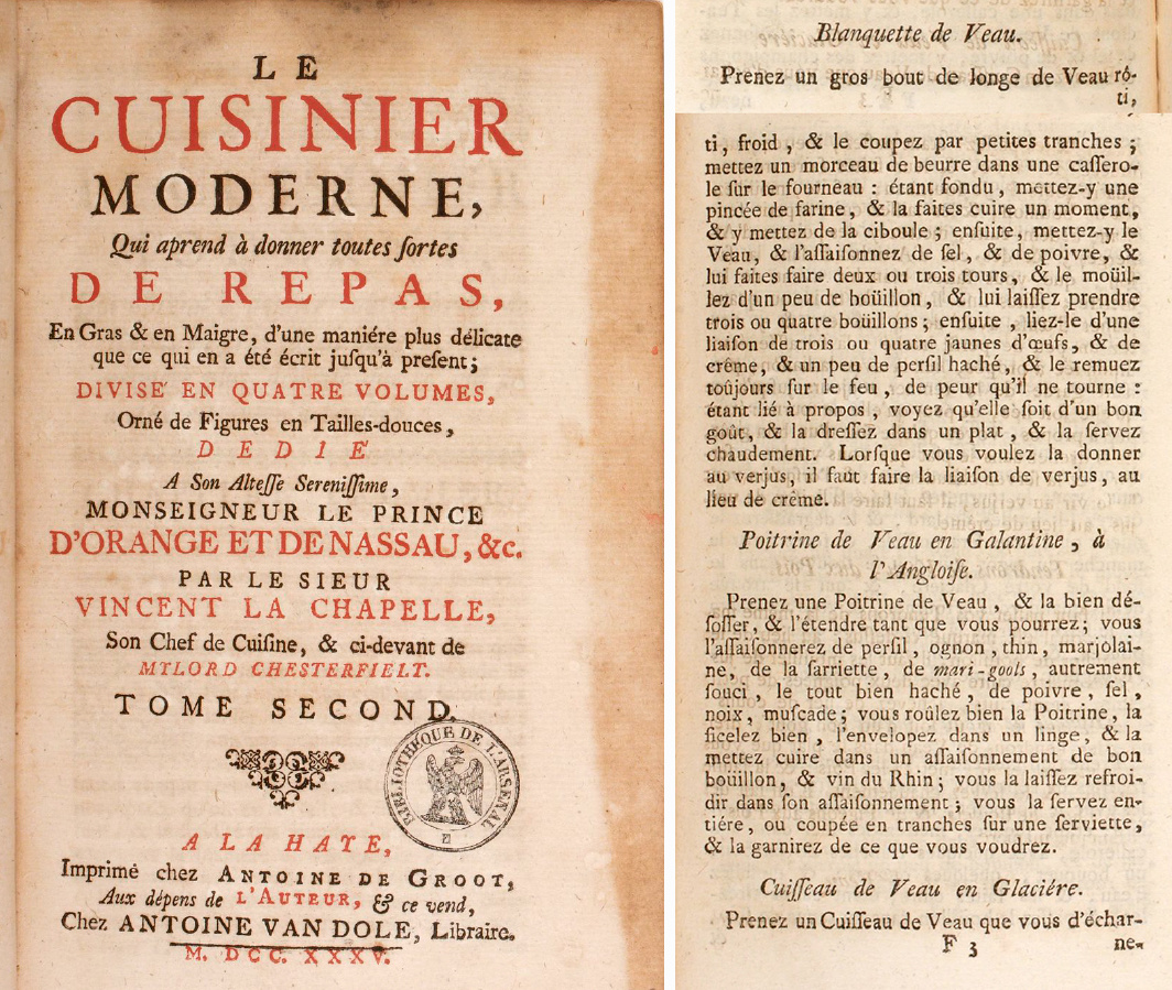 Vincent La Chapelle «Le Cuisinier moderne»