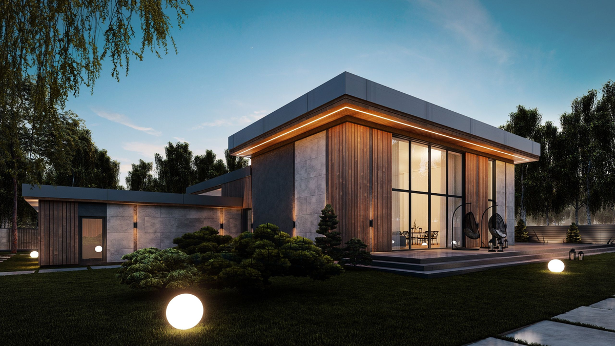 На фасадах — керамогранит Kailas. Дизайнер: Евгений Латышев. Источник: Estima