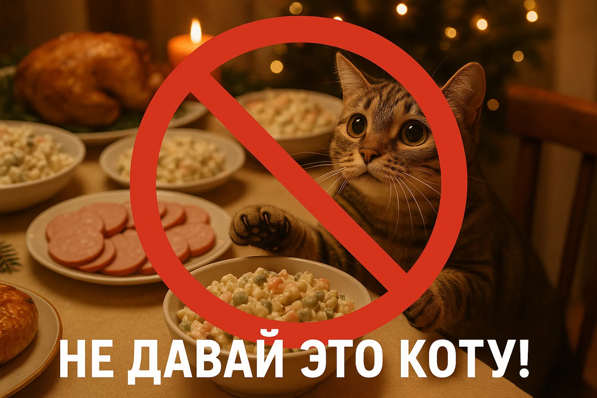 Этот взгляд полон мольбы, но не поддавайтесь! То, что для нас праздник, для кота может стать поездкой в клинику.