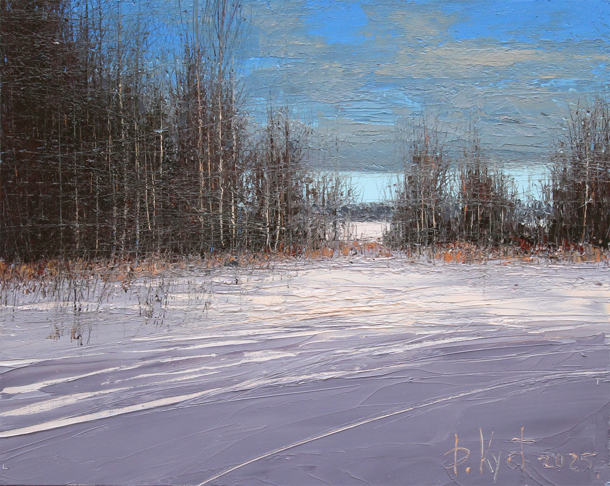 Художник Дмитрий Кустанович. Зимний этюд, 40х50 см, 2025