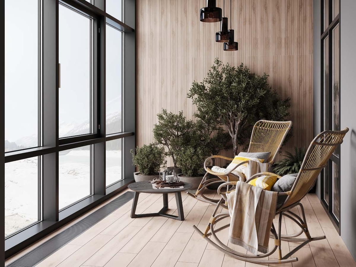 Керамогранит Selection в интерьере балкона. Источник: Estima