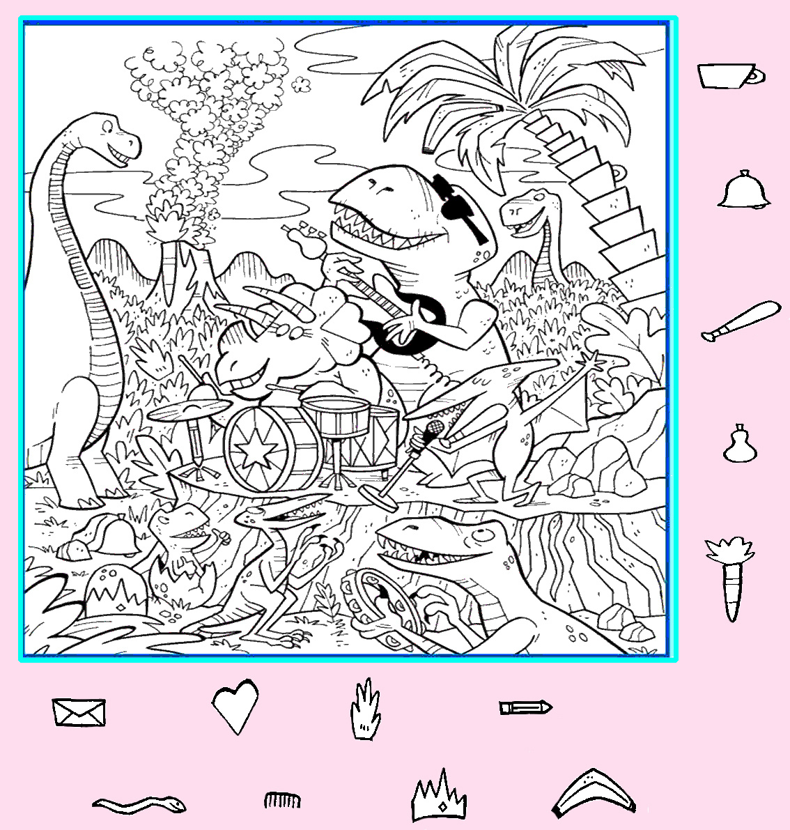 Тест на внимательность: найди бумеранг, карандаш, сердце и другие предметы на картинке. Картинка подготовлена автором