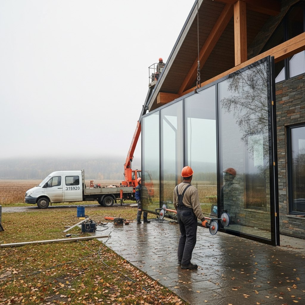 Монтаж панорамного остекления под Хабаровском: как выглядит безопасная установка стеклопакетов на реальном объекте.