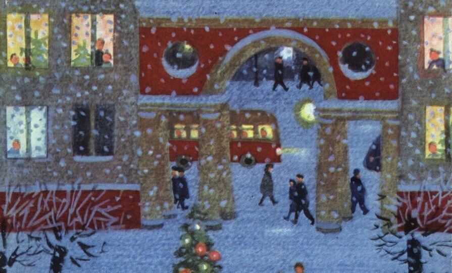 Новогодний город, новогодний снег. Декабрьские города в живописи