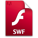 Swf
 — файлы Adobe Flash, в которых могут находиться различные интерактивные
 материалы — игры, анимационные ролики и многое другое. Для запуска 
необходим Adobe Flash Player, скачать который можно с официального сайта
 Adobe. Также, если в Вашем браузере установлен плагин флэш, Вы можете 
открыть файл swf с помощью Вашего браузера даже при отсутствии 
отдельного флэш-плеера.