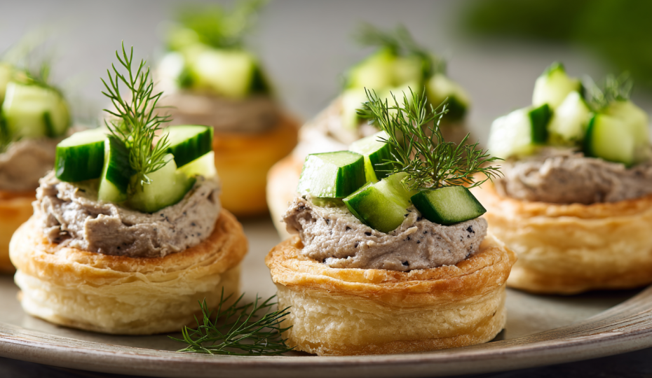 Готовлю за 15 минут: тарталетки с печенью трески и огурцом!