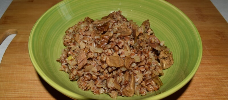 Гречка с грибами на пару