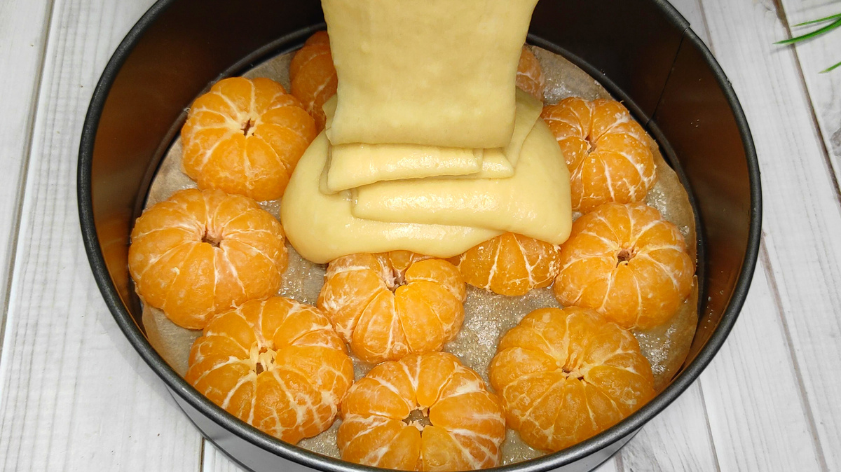 Быстрый пирог с мандаринами. Фото автора.