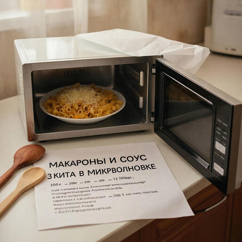 Макароны и соус 3 кита... в микроволновке! готовим на канале dzen.ru/cookday