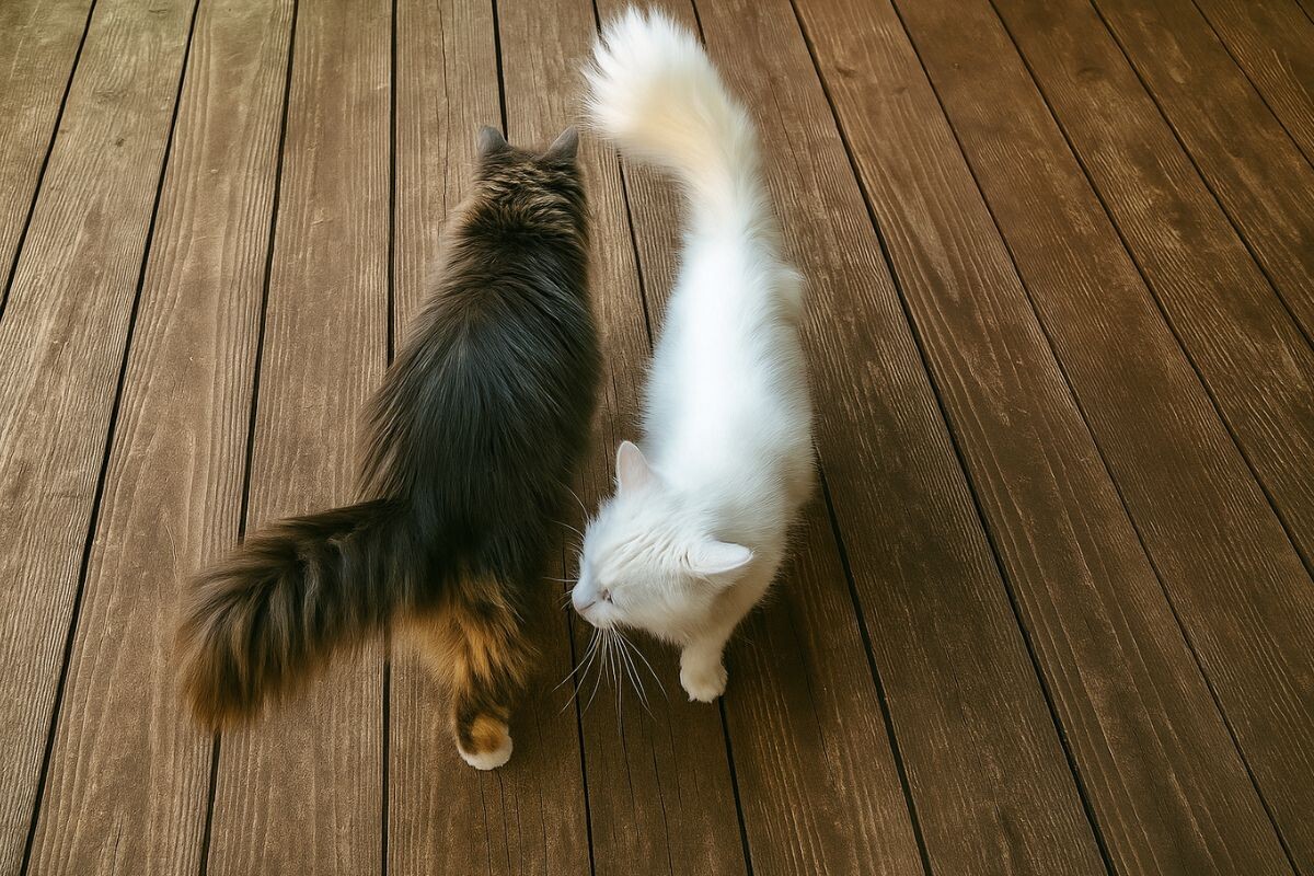 Почему кошки нюхают друг у друга под хвостом 