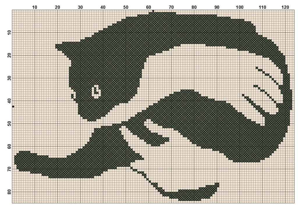 Размер 122 на 83 крестика.