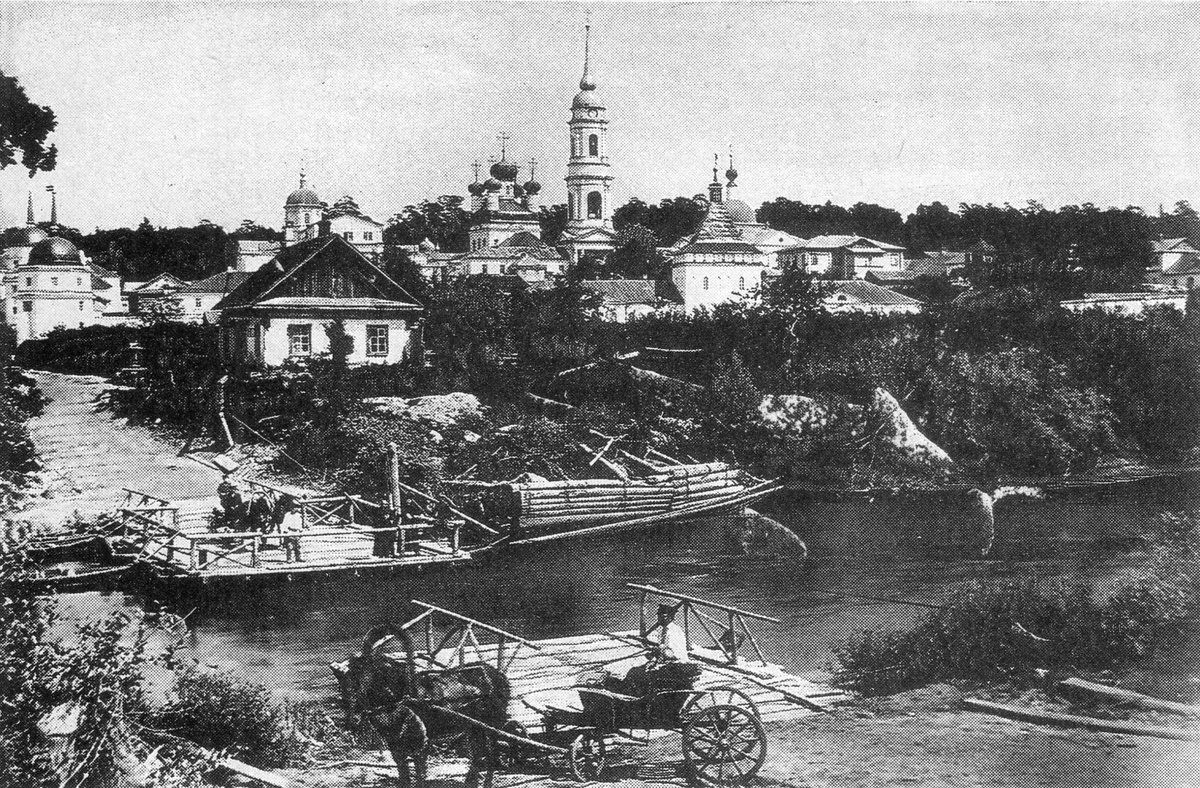 Оптина пустынь. Переправа через реку Жиздра. Начало XX века.