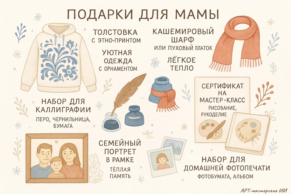 Иллюстрация 'Новогодние подарки', Арт-мастерская ИИ