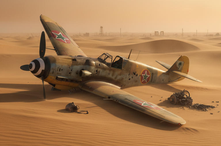 Сбитый «иракский» Мессершмитт в песках Ирака