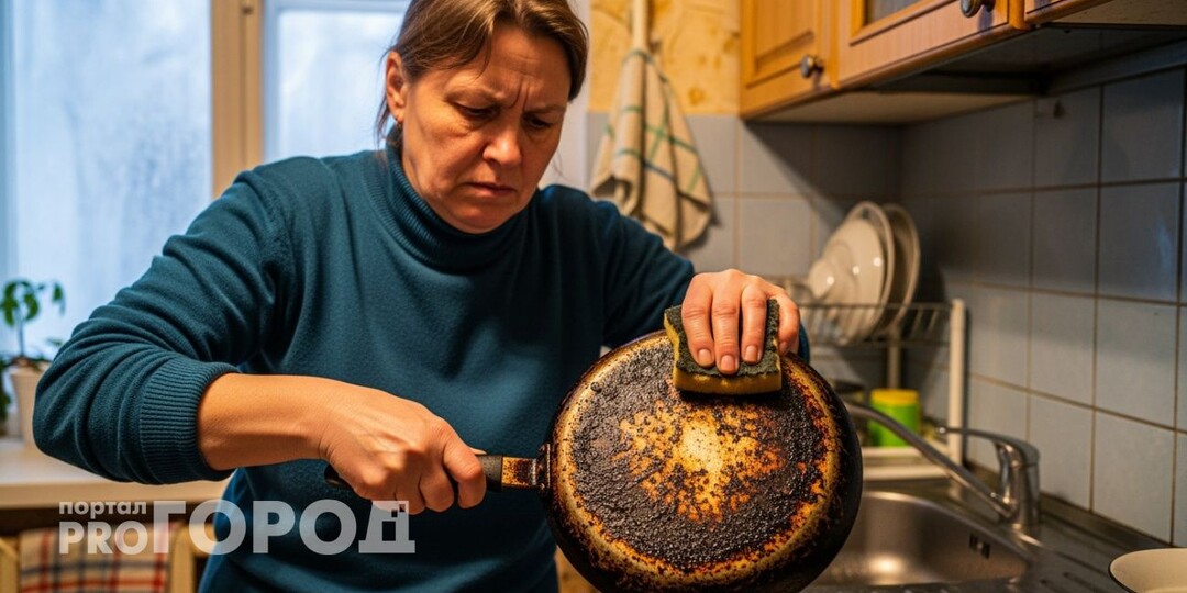 Чёрный нагар сползает сам за секунды: это копеечная смесь спасла 10‑летнюю сковороду