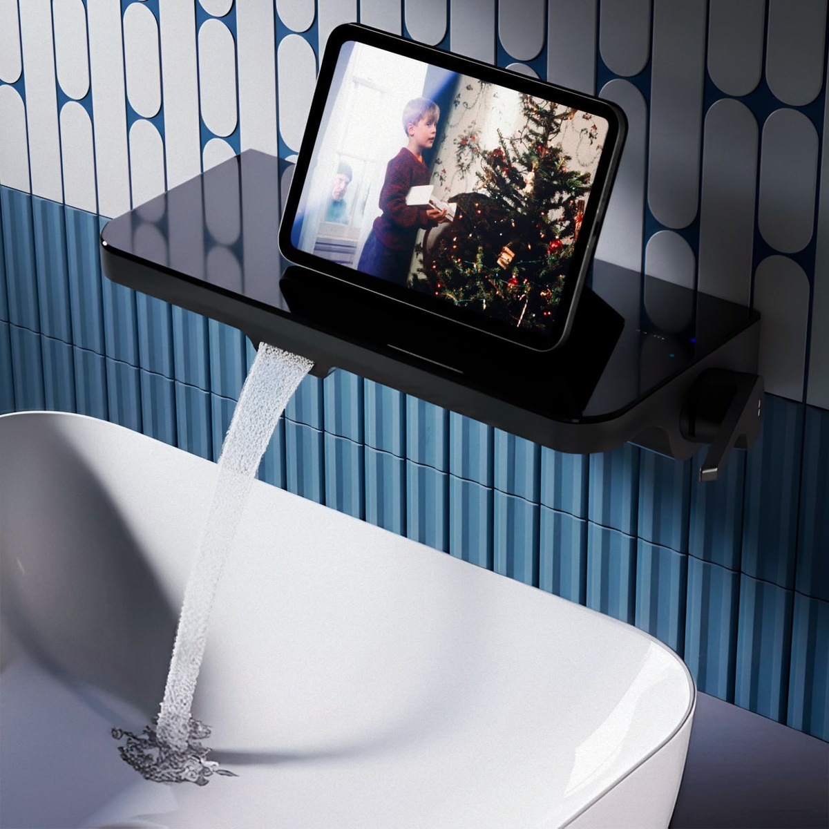 Смеситель для раковины (умывальника) AM.PM Func F8F72722 черный встраиваемый