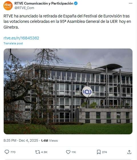    Источник: Социальные сети | Нидерланды не будут выступать на Евровидение