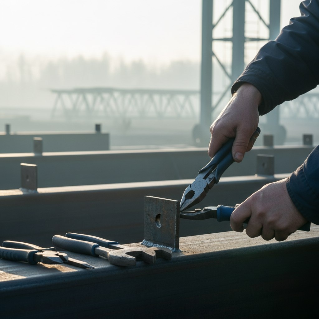 Работа с профессиональным ручным инструментом на объекте — прочность и удобство в ежедневных задачах.