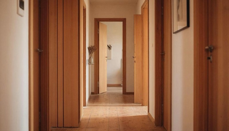 Самый простой способ, как подобрать межкомнатные двери по цвету — ориентироваться на пол