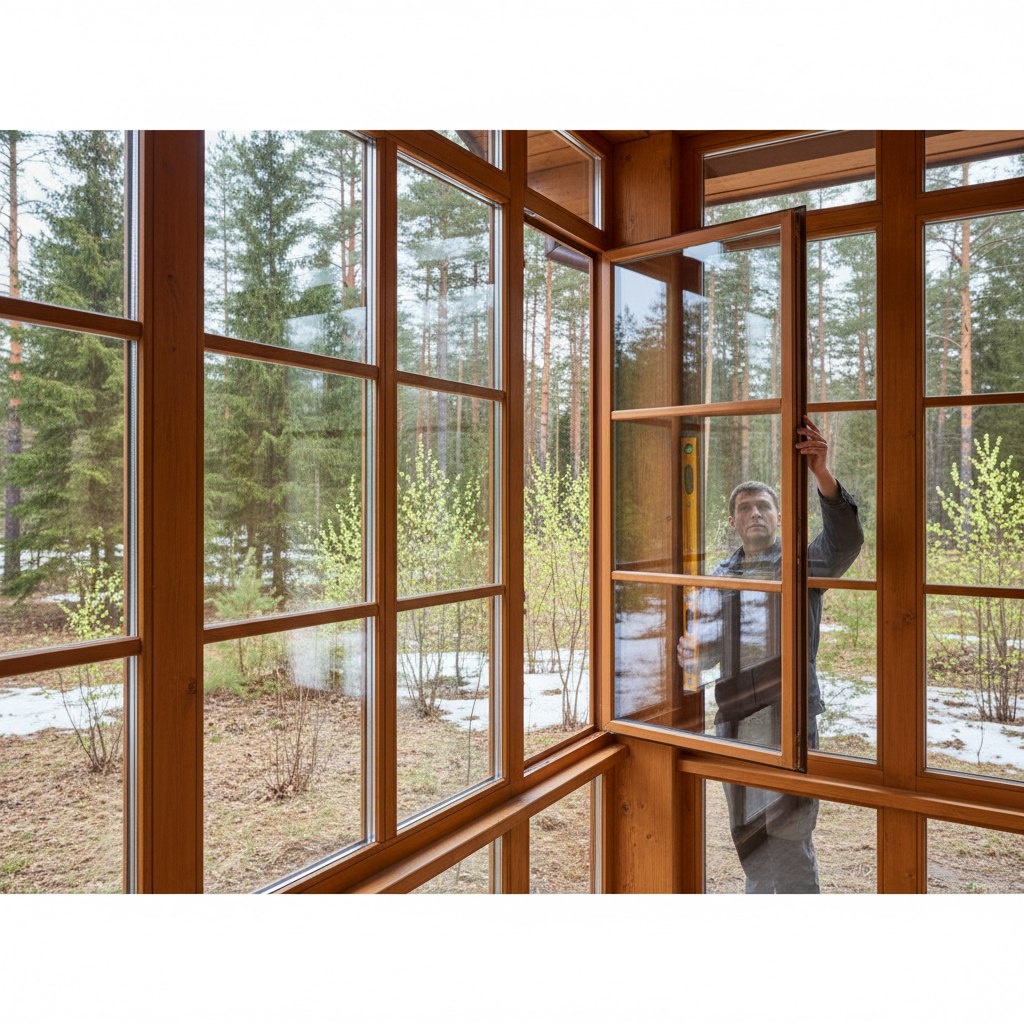 Проверка геометрии створки на объекте: работа заводской бригады и стабильность систем.