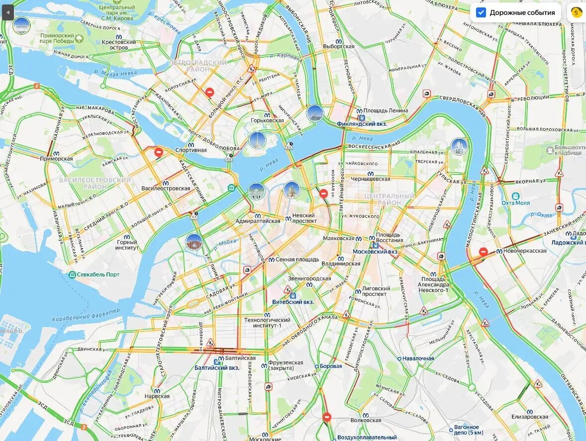    Фото: скрин Яндекс Пробки