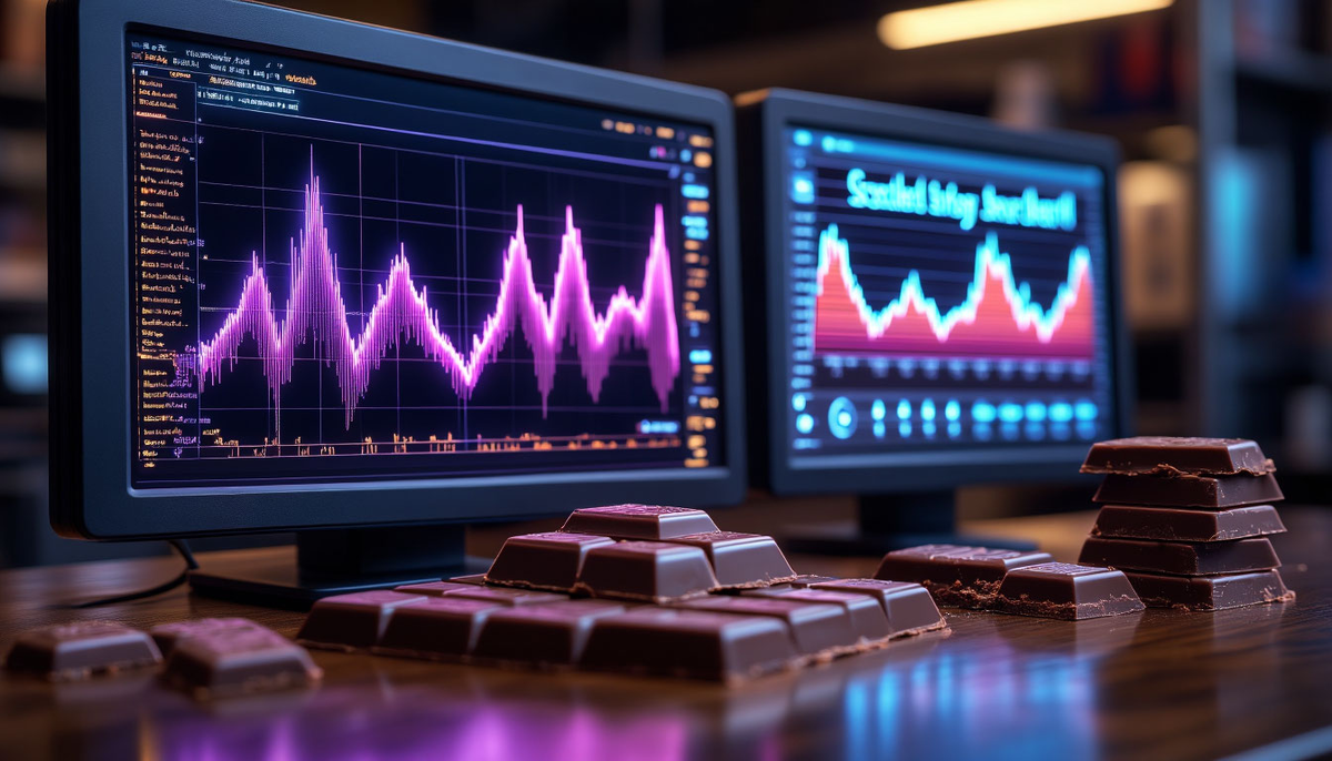 Критически важный метод - ГХ-МС-анализ триглицеридов. Соотношение триглицеридов POP (пальмито-олео-пальмитин), POS (пальмито-олео-стеарин) и SOS (стеаро-олео-стеарин) является «отпечатком пальцев» какао-масла. Наличие значительных количеств триглицеридов с лауриновой кислотой (С12:0) или аномальное соотношение POP/POS указывает на фальсификацию.