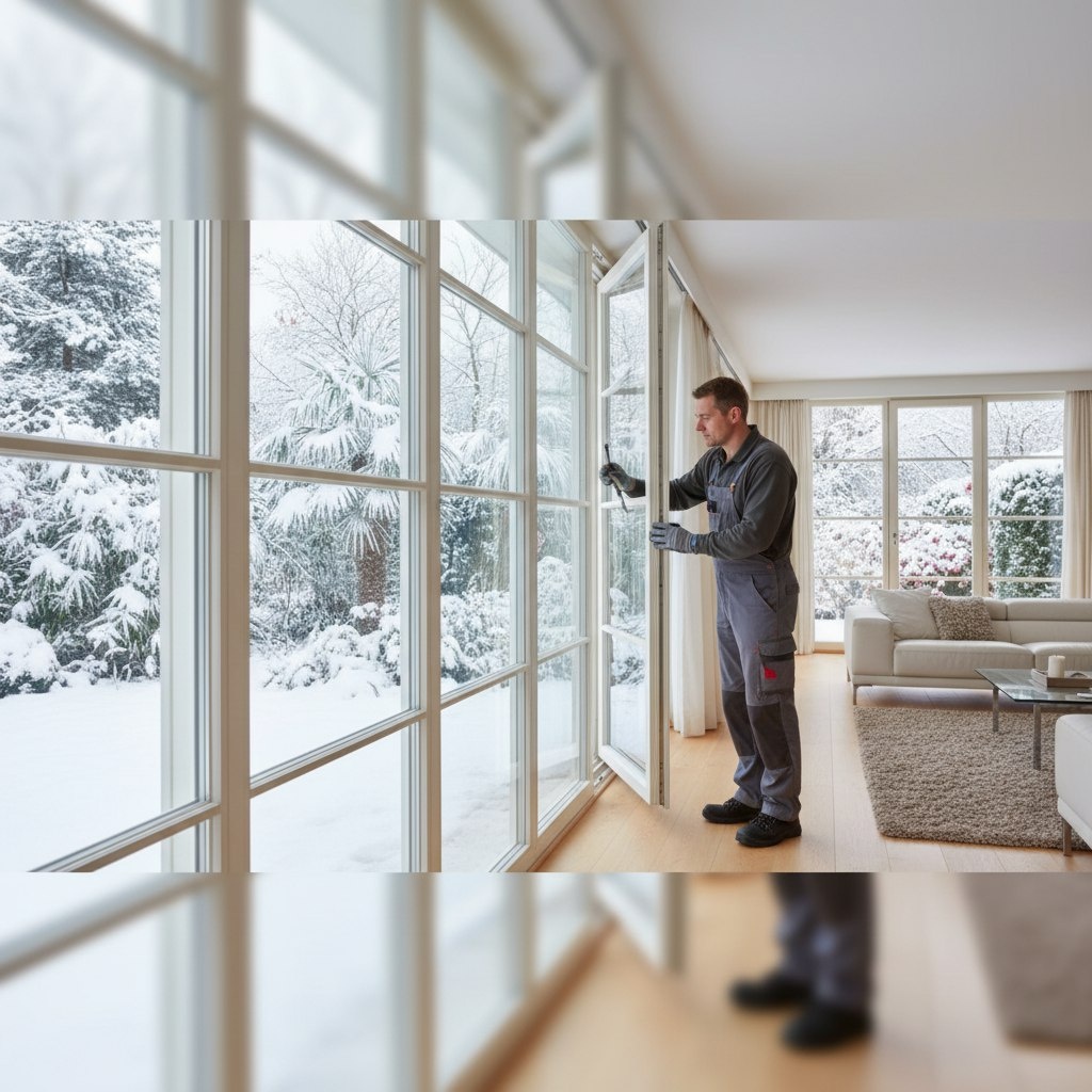 Проверка плотности прижима створки KBE перед сдачей объекта в частном доме.