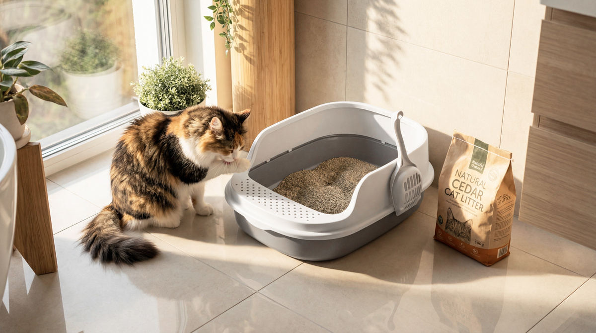 Лоток для кошек ЛЯ–МУРР 480×355мм с высоким бортом + подарок (совок)