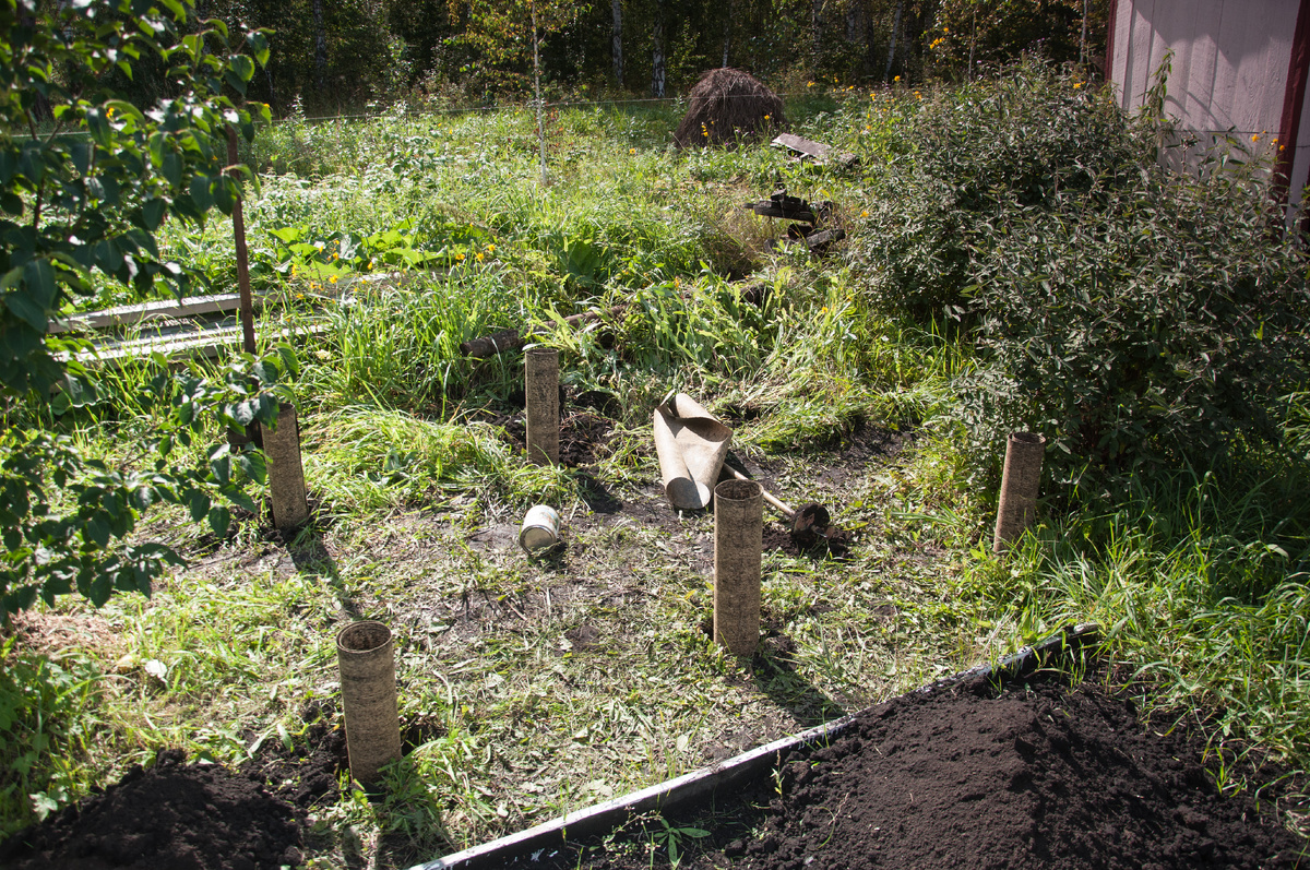 После установки в грунт