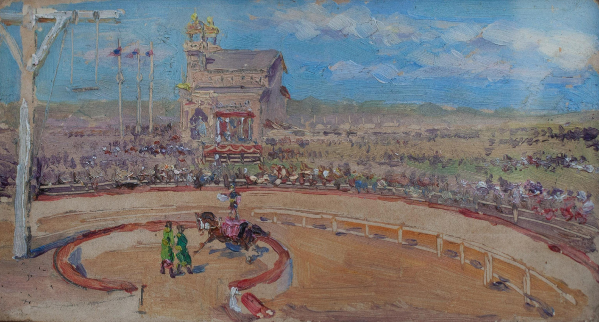 К.А. Коровин. Цирк. Картон, масло. 9х16,5.