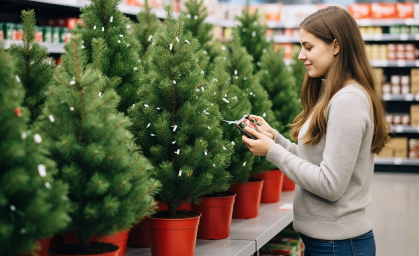 На фото: живая елка в горшке — волшебство, которое хочется продлить