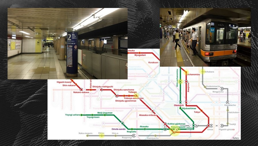 Желтым цветом на схеме отмечены пострадавшие станции