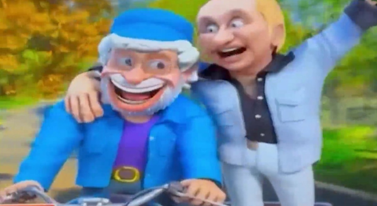    Кадр из мультфильма про Владимира Путина и Нарендру Моди