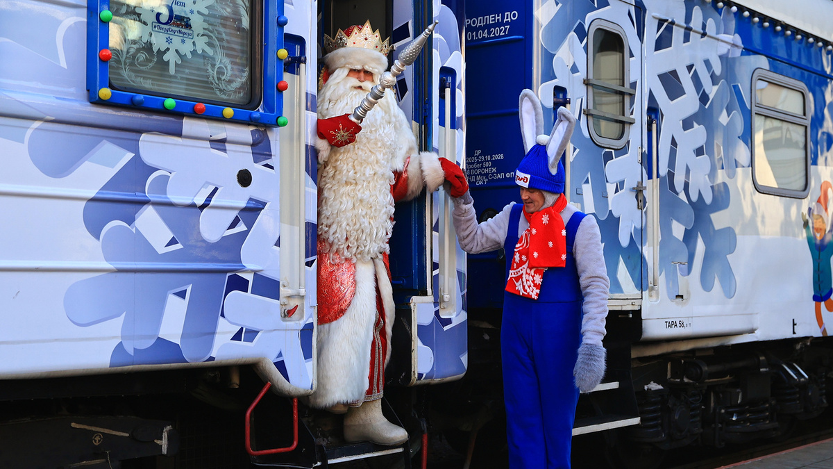 Прибытие поезда Деда Мороза во Владивосток (С) Tatyana Meel / Sputnik
