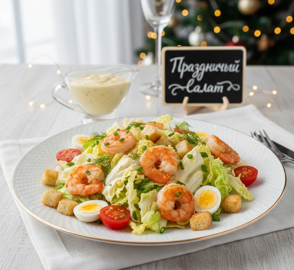 Салат с креветками