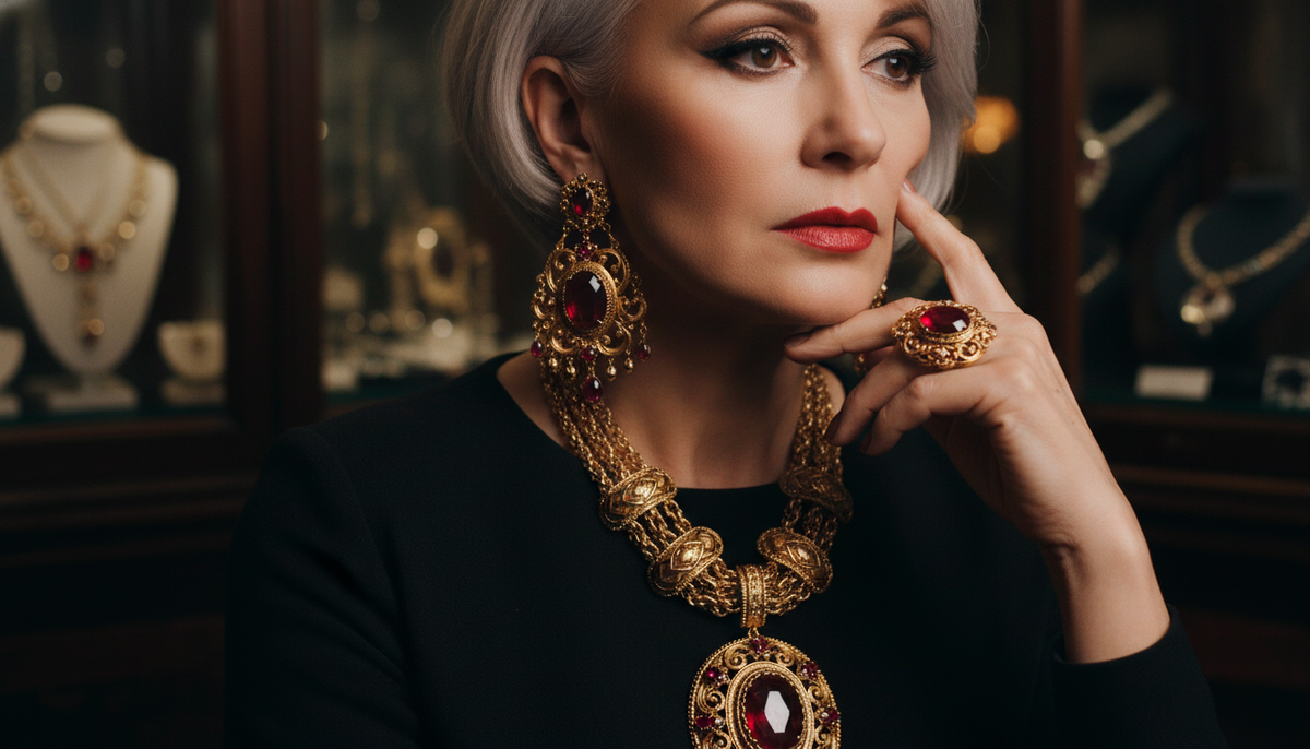 Инкубаторский набор «серьги + кольцо + кулон». Надевая это, вы расписываетесь в отсутствии фантазии. Вы выглядите как манекен в советском универмаге.