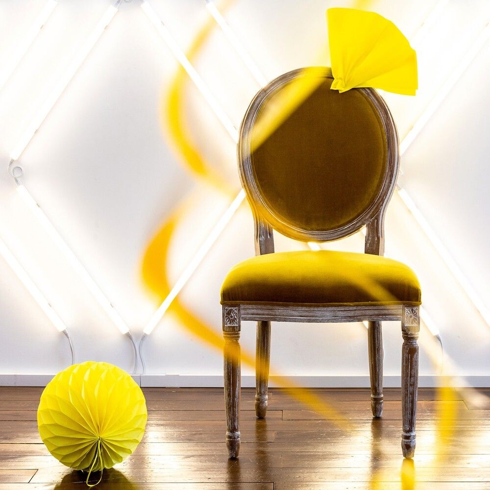 Стул Луи Медовая горчица (бархат, лесной орех)