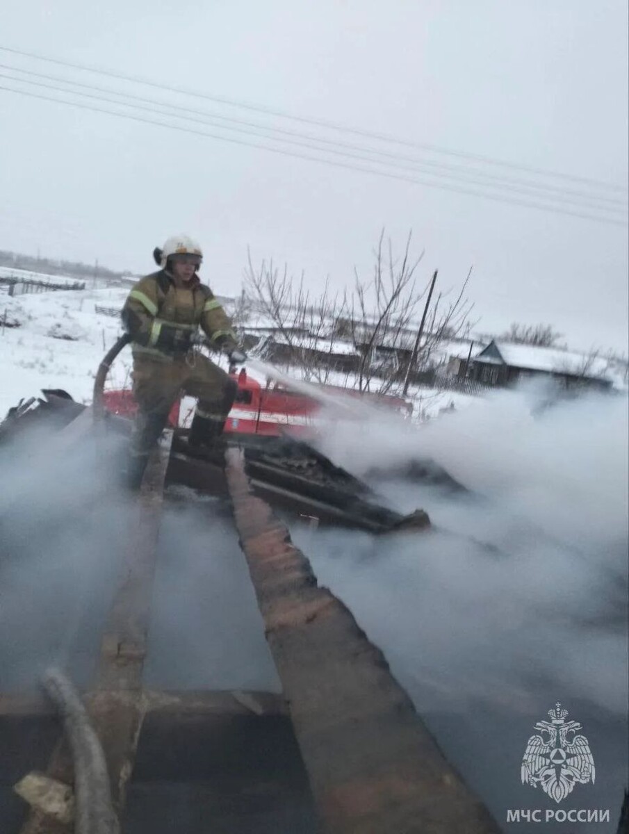    Пожар в селе Сергеевка. Источник: ГУ МЧС России по Алтайскому краю