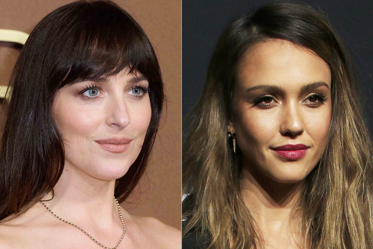     Дакота Джонсон в наряде с экстремальным декольте и Джессика Альба в платье с открытыми плечами появились на фестивале