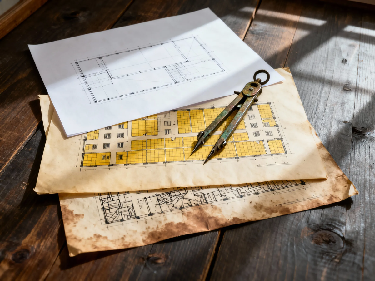 Три слоя нашей жилой истории. Под желтеющей калькой — следы проекта, который создавал не дом, а человека для системы.