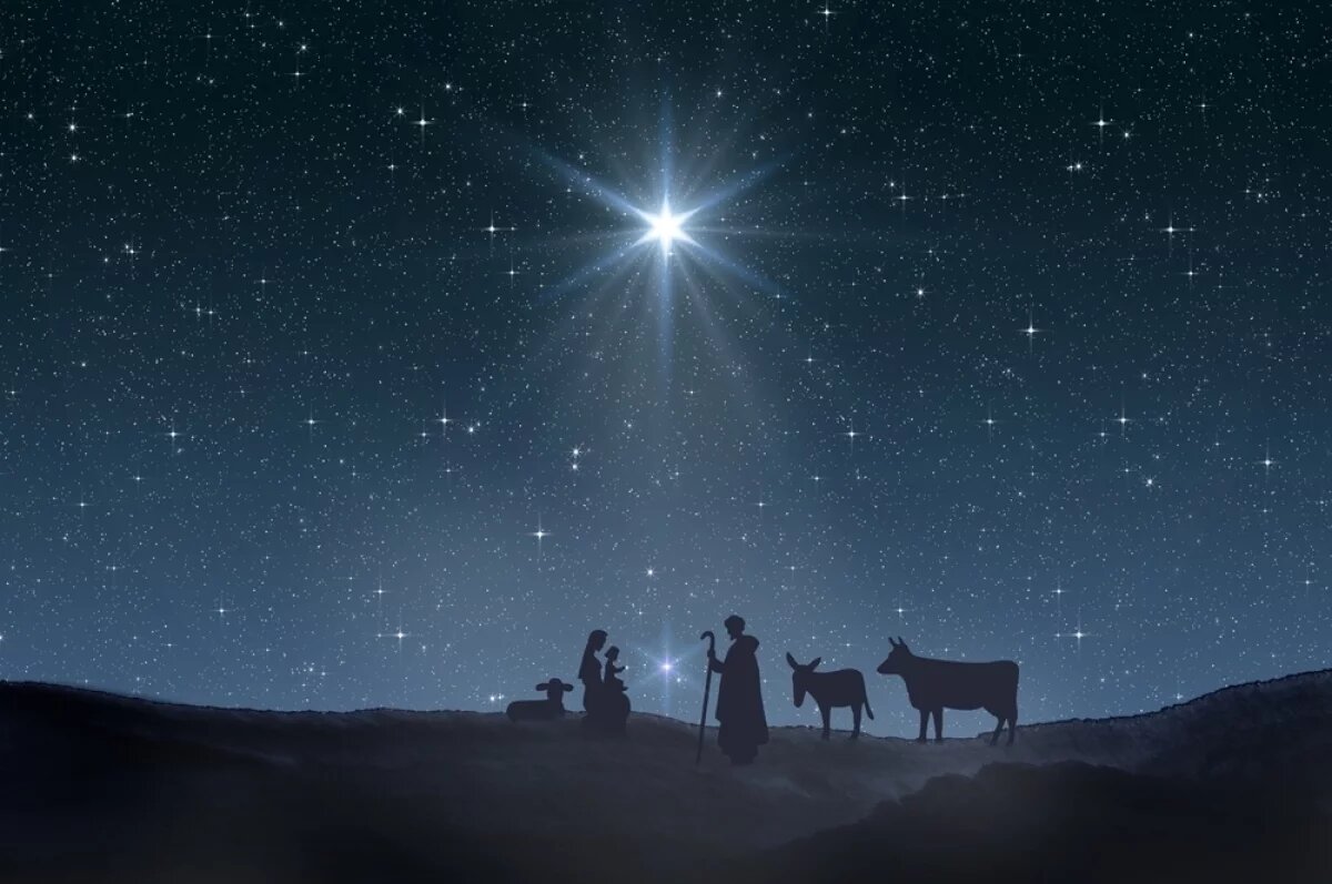    В канун Рождества (в ночь с 6 на 7 января) Солнце, Венера и Марс практически сольются на небе, образуя своеобразную Вифлеемскую звезду.