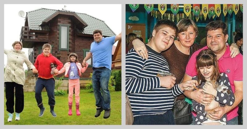    Сергей и Ирина Бабаевы с сыном Никитой и дочерью Лизой