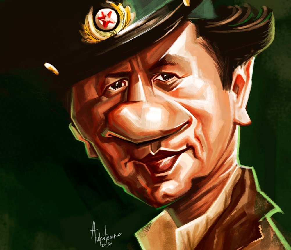 ШАРЖ ОТ ХУДОЖНИКА КАРИКАТУРИСТА РОМАНА НИКОНЕНКО //  СОВЕТСКИЙ АКТЕР КИНО И РЕЖИССЕР ЛЕОНИД БЫКОВ 